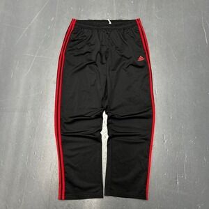 Y2K adidas black and red striped baggy track pants Size XL